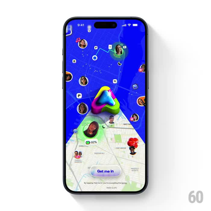Map pulls back to reveal friends dropping in